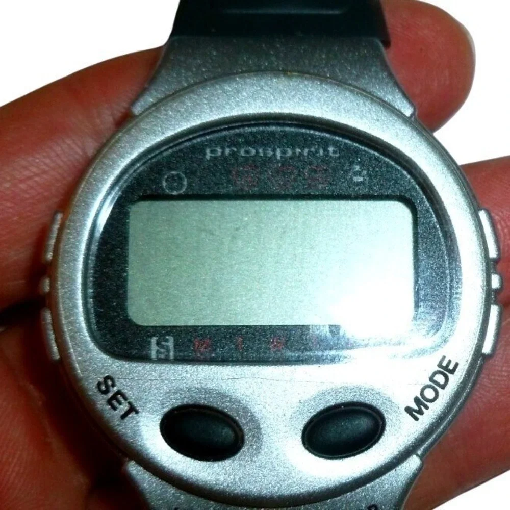 Prospirit Digital Heart Rate Monitor Watch Silver Black Sport Fitness Tracker